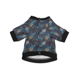 Beautiful peacock feather pattern All Over Print Pet Dog Round Neck Fuzzy Shirt