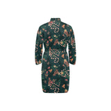 Snake forest pattern Men's Long Sleeve Belted Night Robe