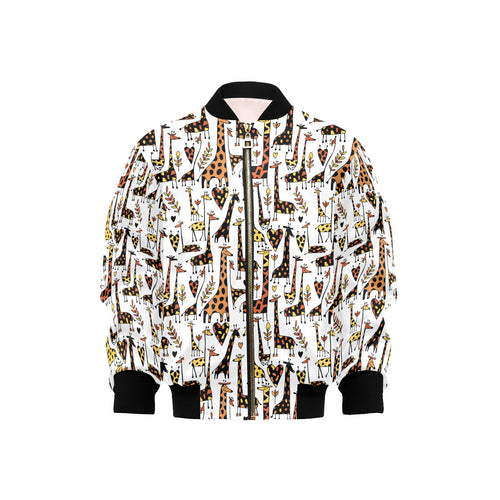 Giraffe Pattern Print Design 05 Kids' Boys' Girls' Bomber Jacket