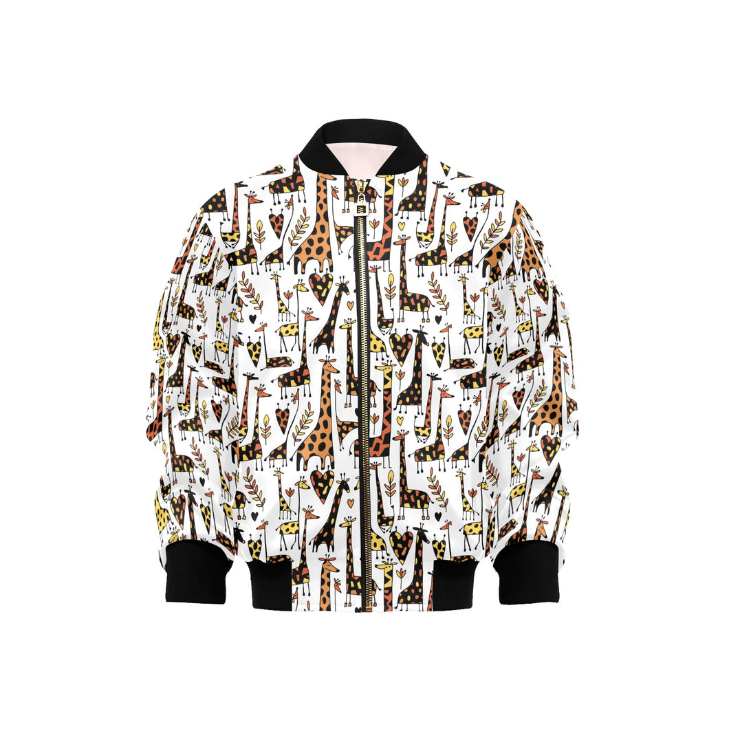 Giraffe Pattern Print Design 05 Kids' Boys' Girls' Bomber Jacket