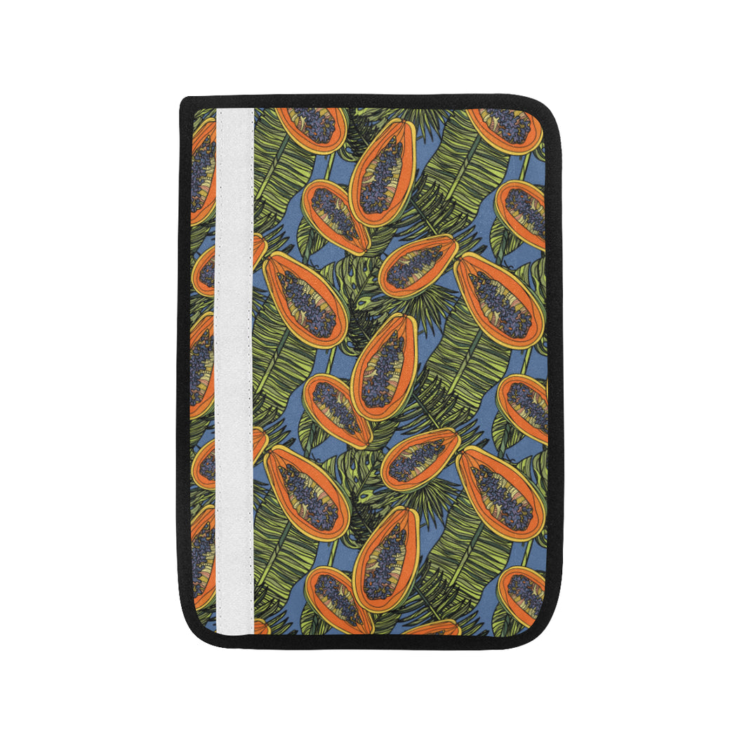Colorful papaya tropical leaves Car Seat Belt Cover
