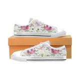 Hand drawn butterfly rose Men's Low Top Shoes White