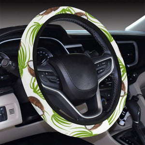 Coconut Pattern Print Design 04 Car Steering Wheel Cover