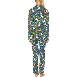 Pelican Pattern Print Design 05 Women's Long Pajama Set
