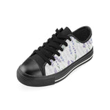 Hand painting Watercolor Lavender Men's Low Top Canvas Shoes Black