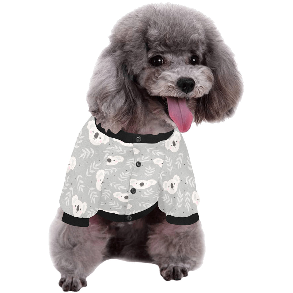 Cute koala leaves pattern All Over Print Pet Dog Round Neck Fuzzy Shirt