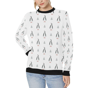 Penguin pattern Women's Crew Neck Sweatshirt