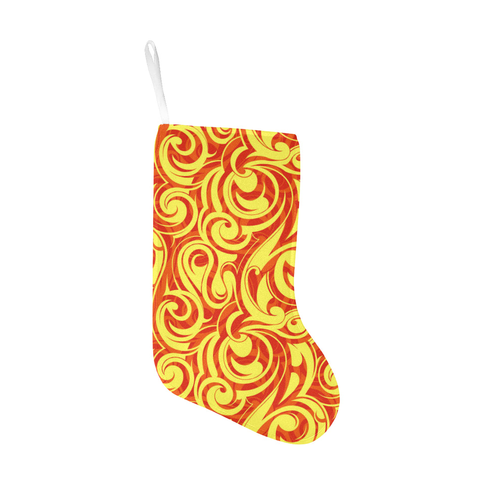 Fire flame design pattern Christmas Stocking