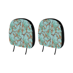 Monkey Palm tree background Car Headrest Cover
