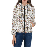 Giraffe Pattern Print Design 05 Women's Padded Hooded Jacket
