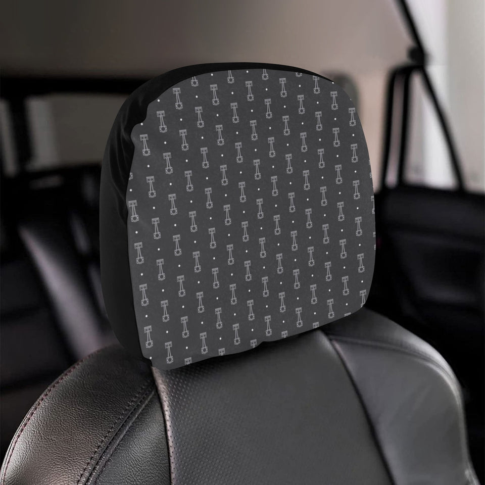 Engine Piston Black Background Pattern Design 02 Car Headrest Cover