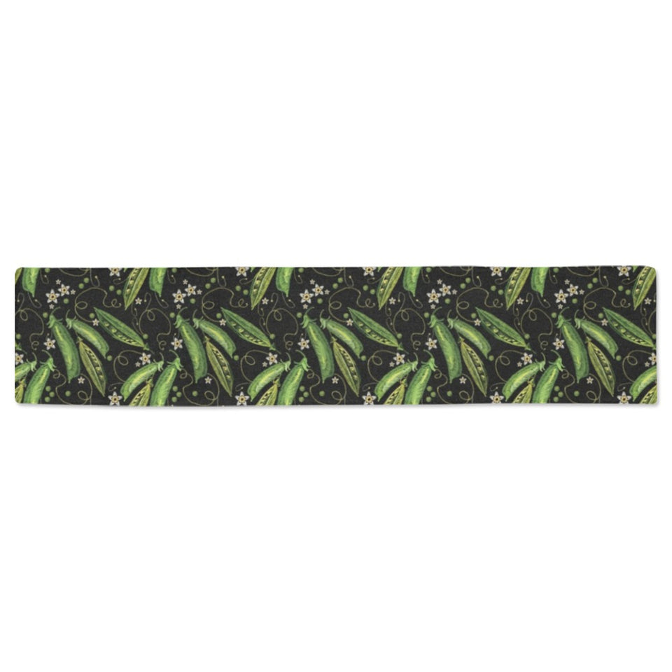Green Peas Pattern Print Design 02 Table Runner