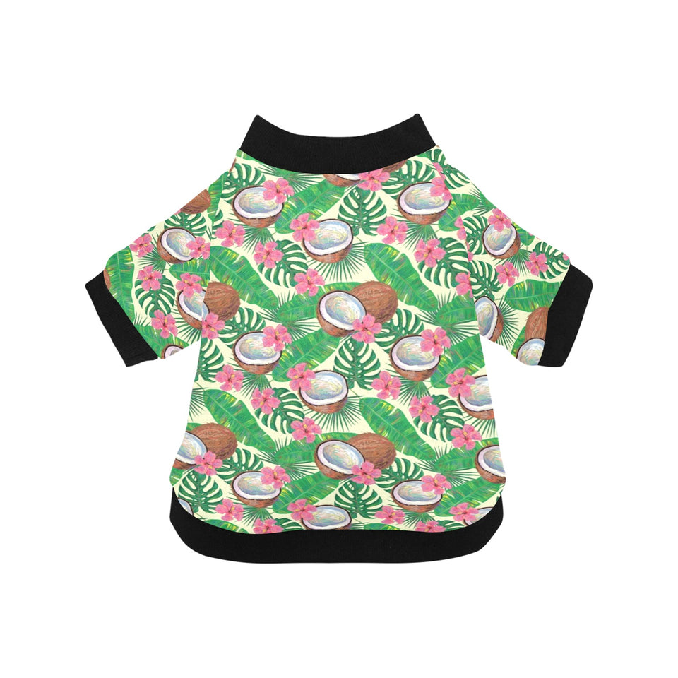 Coconut Pattern Print Design 01 All Over Print Pet Dog Round Neck Fuzzy Shirt