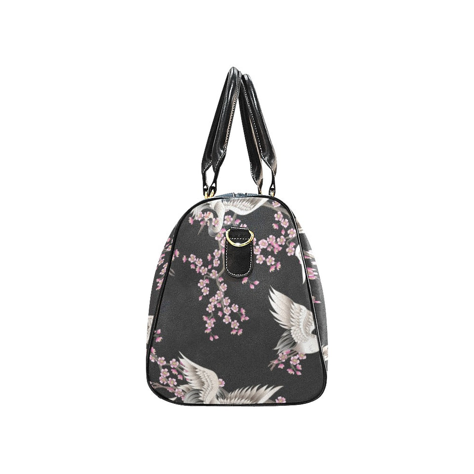 Japanese crane pink sakura pattern Travel Bag