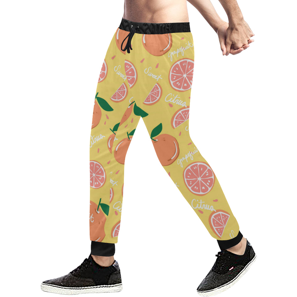 Grapefruit yellow background Unisex Casual Sweatpants