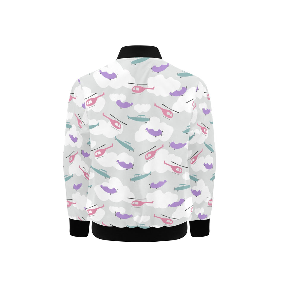 Helicopter plane pattern Kids' Boys' Girls' Bomber Jacket