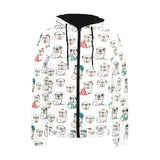 English Bulldog Pattern Print Design 03 Men's Padded Hooded Jacket
