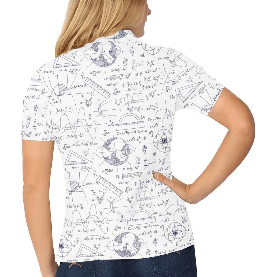 Math Pattern Print Design 03 Women's All Over Print Polo Shirt
