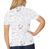Math Pattern Print Design 03 Women's All Over Print Polo Shirt