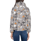 Halloween design pattern Women's Padded Hooded Jacket