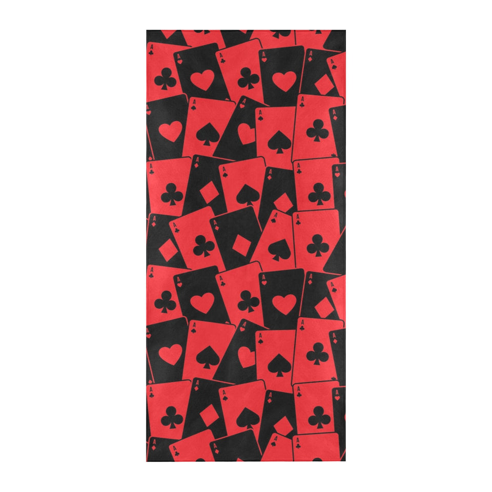 Casino Cards Suits Pattern Print Design 02 Beach Towel