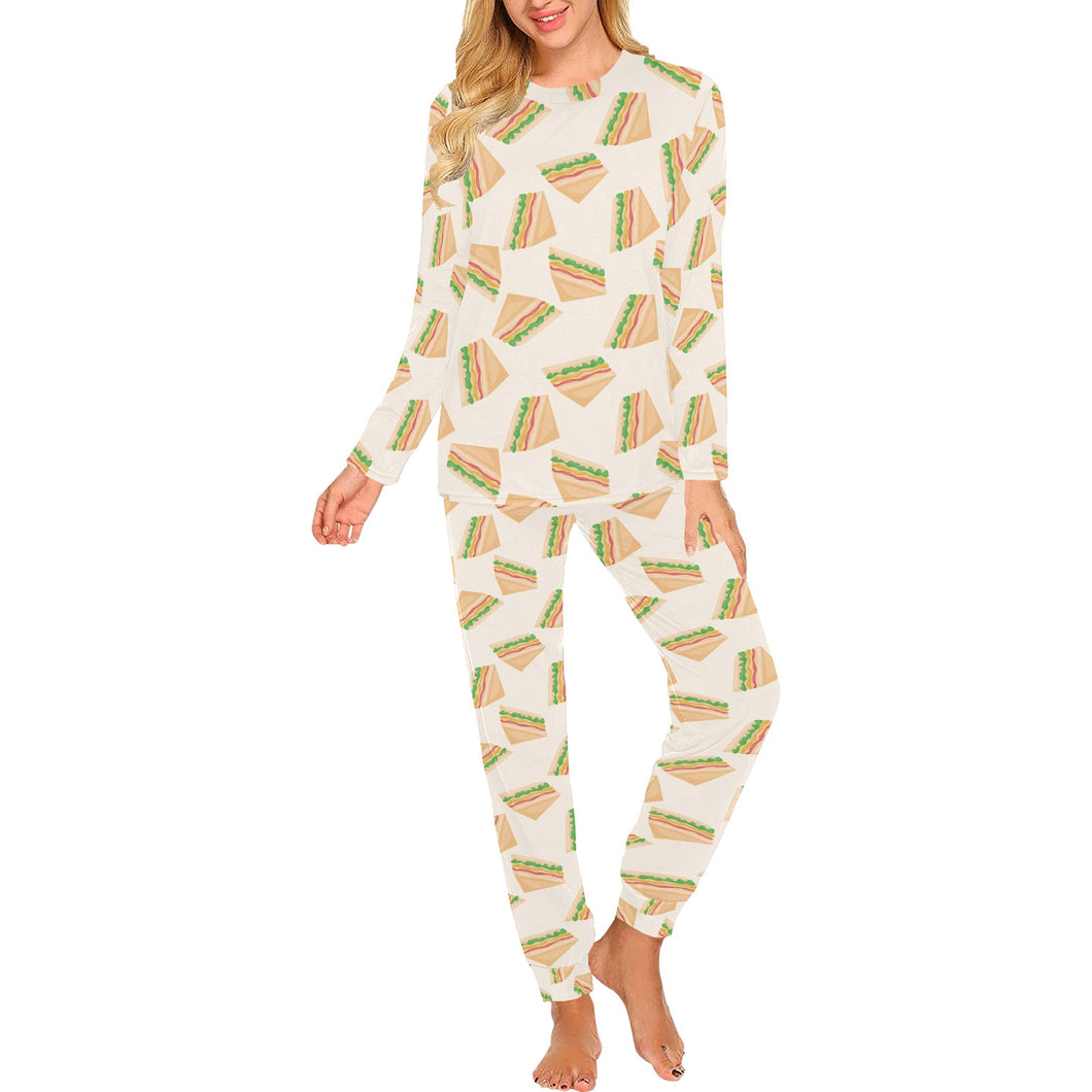 Sandwich Pattern Print Design 01 Women's All Over Print Pajama Set