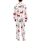 Deer tree snowflakes chrismas pattern Men's Long Pajama Set