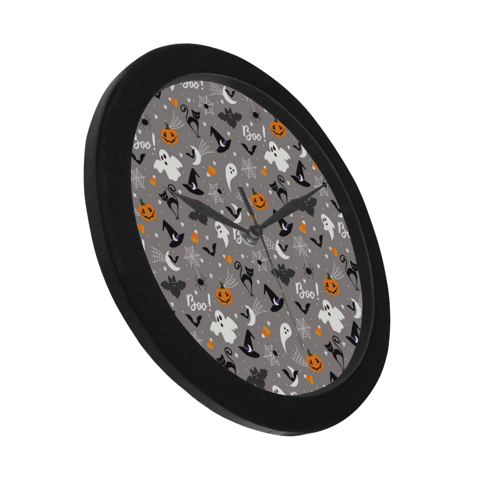 Halloween design pattern Elegant Black Wall Clock