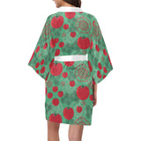 Tomato design pattern Women's Short Kimono Robe