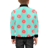 Grapefruit green background Kids' Boys' Girls' Bomber Jacket