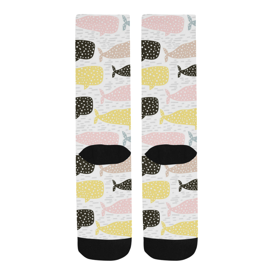 Whale dot pattern Crew Socks