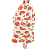Tomato pattern Blanket Robe with Sleeves