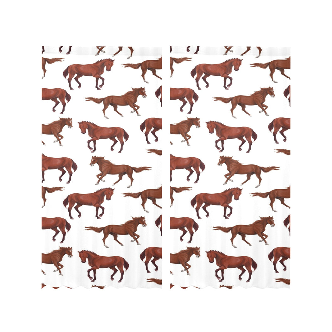 Horses running pattern background Gauze Curtain