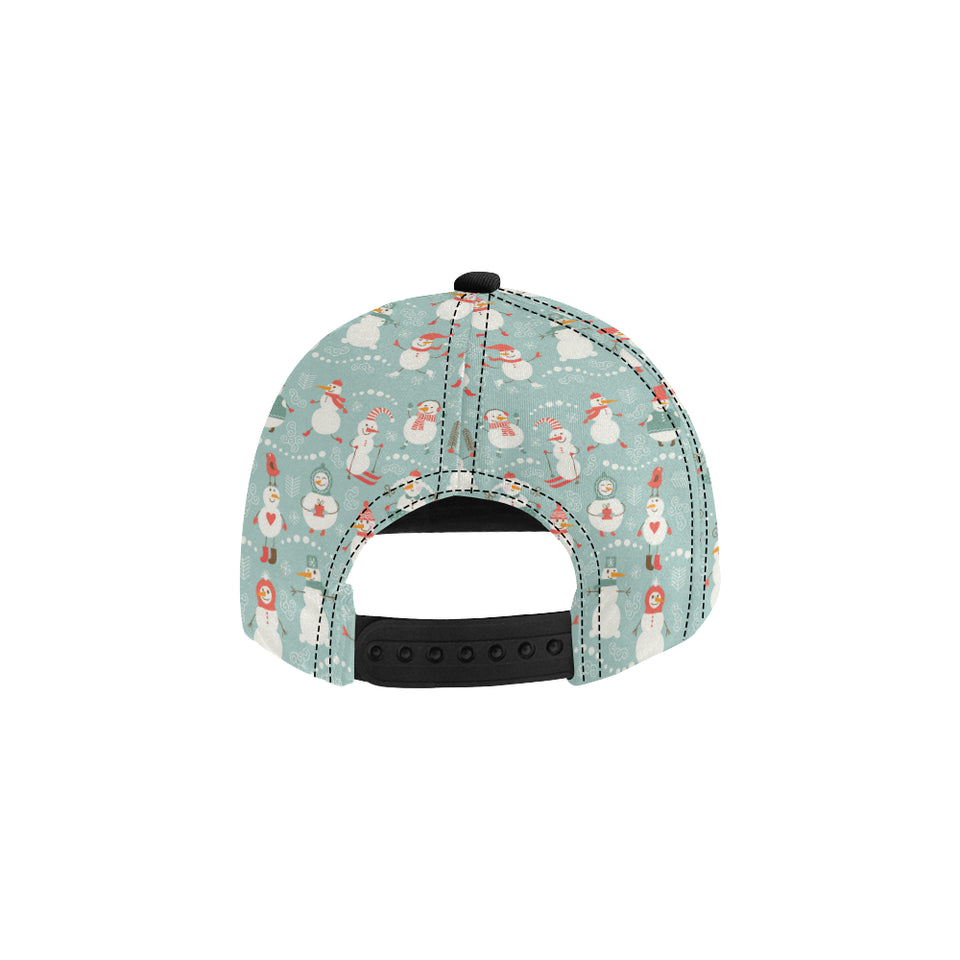 Cute snowman pattern All Over Print Snapback Cap