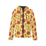 Pizza texture pattern Women's Padded Hooded Jacket