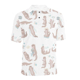 Cute sea otters pattern Men's All Over Print Polo Shirt