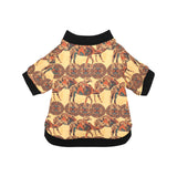 Camel polynesian tribal design pattern All Over Print Pet Dog Round Neck Fuzzy Shirt