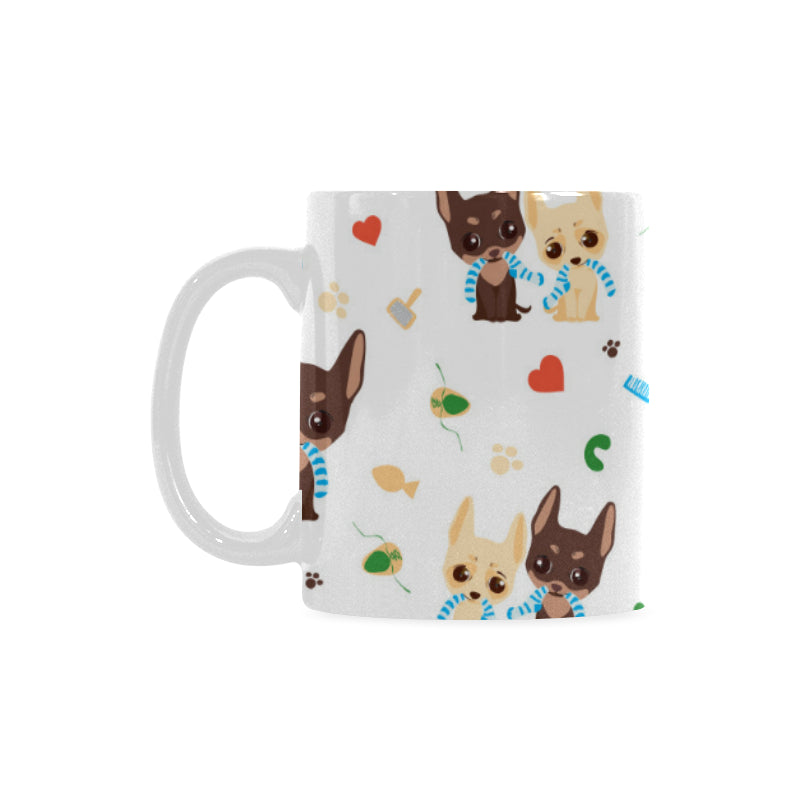 Cute Chihuahua dog pattern Classical White Mug (Fulfilled In US)