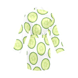 Cucumber slices pattern Women's Long Sleeve Belted Night Robe