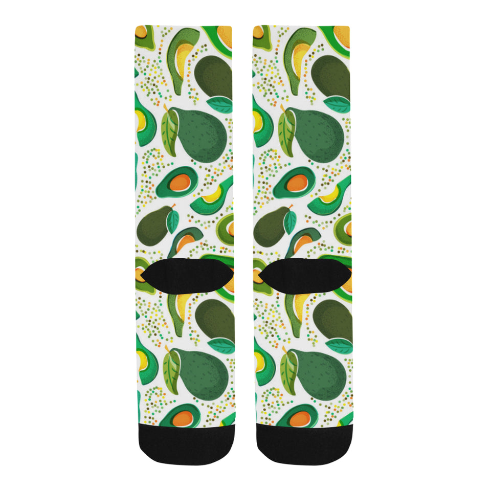 Avocado design pattern Crew Socks