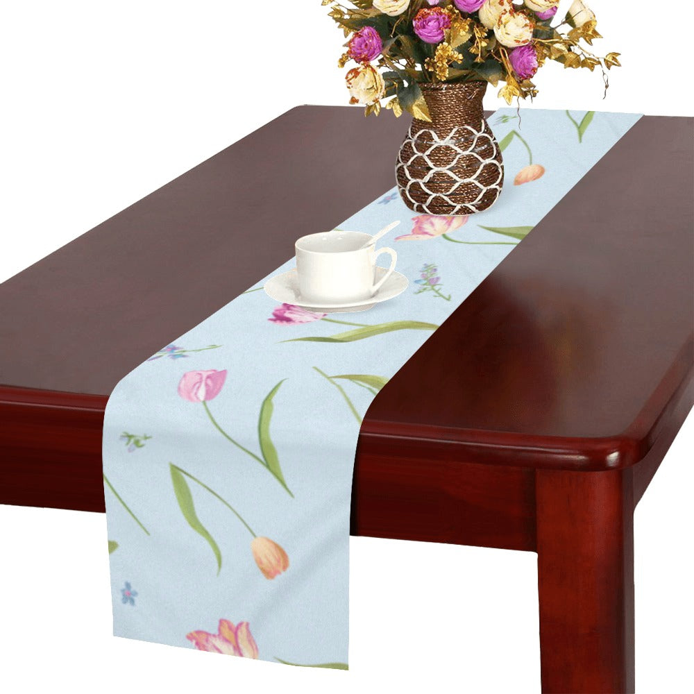 Watercolor Tulips pattern Table Runner