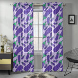 Eggplant Pattern Print Design 03 Gauze Curtain