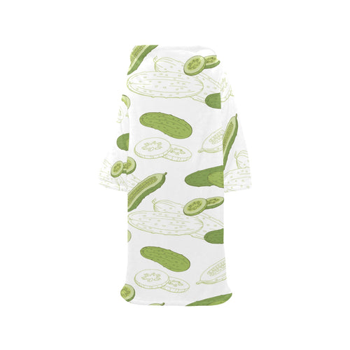 Cucumber sketch pattern Blanket Robe with Sleeves