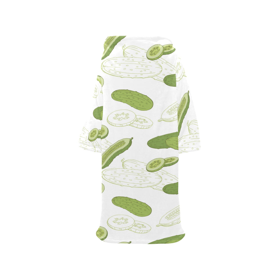 Cucumber sketch pattern Blanket Robe with Sleeves