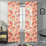Camper Van Pattern Print Design 03 Gauze Curtain