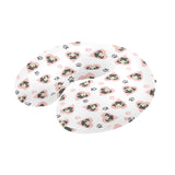 Cute pugs pink heart paw pattern U-Shaped Travel Neck Pillow