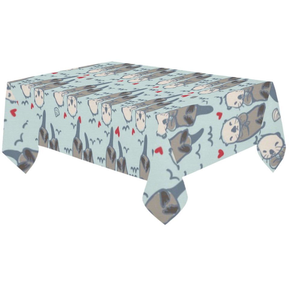 Lovely Sea Otter Pattern Tablecloth