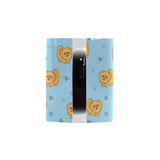 Brown cute pomeranian blue blackground Morphing Mug Heat Changing Mug