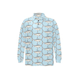 Swordfish Pattern Print Design 01 Men's Long Sleeve Polo Shirt