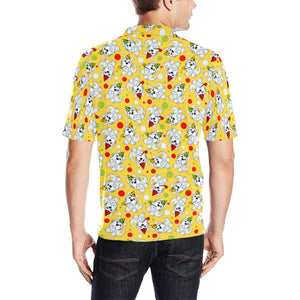 Yorkshire Terrier Pattern Print Design 05 Men's All Over Print Polo Shirt